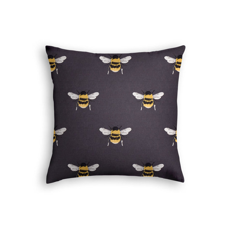 Housse de coussin en coton Bee, Euro, gris