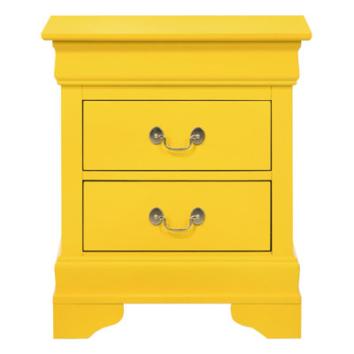 Table de chevet vibrante en panneau de particules jaune parfaite pour les chambres confortables