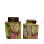 Samburg Handmade Ceramic Ginger Jar for Living Room Furniture ,Green & Pink Leaves Ginger Vase Home Decor-31850133