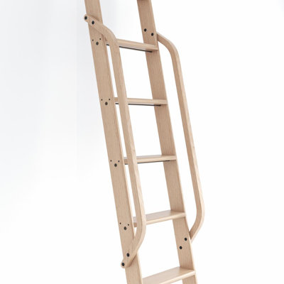 Red Oak Wood Library Ladder Handrail (No Ladder)