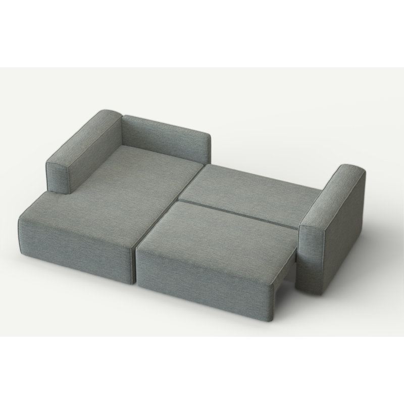 Suzue Corner Sofa, Grey, Left Hand Facing