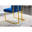 De 2 chaises de salle à manger modernes - base en acier inoxydable, velours bleu, doré et velours à utilisation instantanée, aucun effort d'assemblage requis-1387377955-1387378013