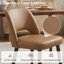 Ensemble de 2 chaises d'appoint rembourrées en similicuir avec pieds en bois massif pour salle à manger-1068077700-1068077708