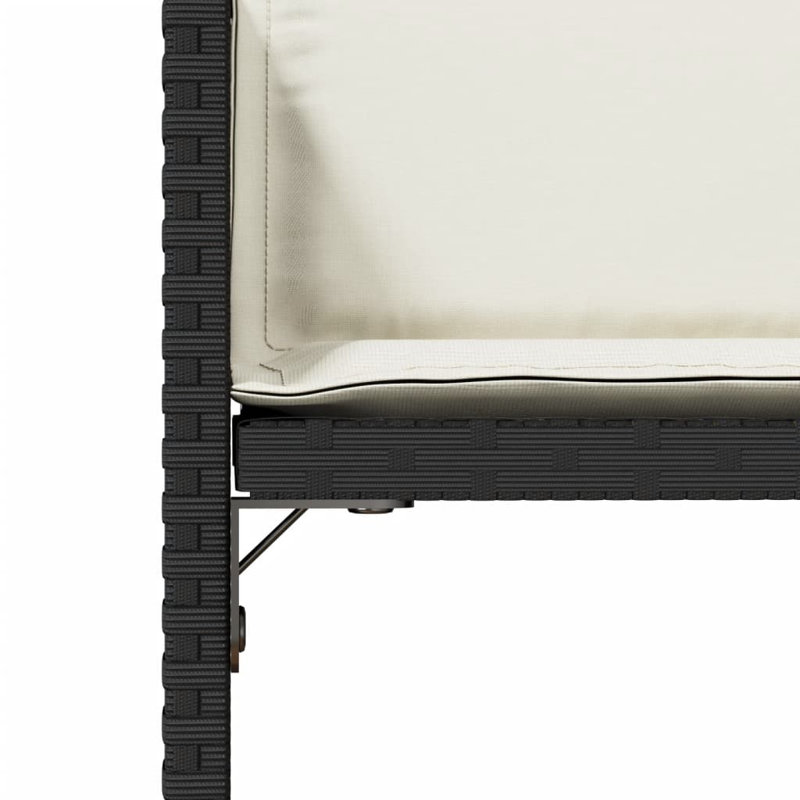 Chaises de patio avec coussins 4 pièces George Oliver, Noir/crème