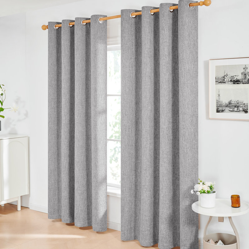 Milay Blackout Grommet Curtain Panel, 52" W x 63" L, Light Gray
