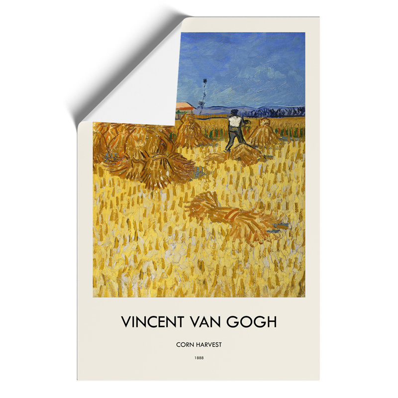 Corn Harvest in Province Print by Vincent van Gogh - Frameless Print, 30cm H x 21cm W x 0.1cm D
