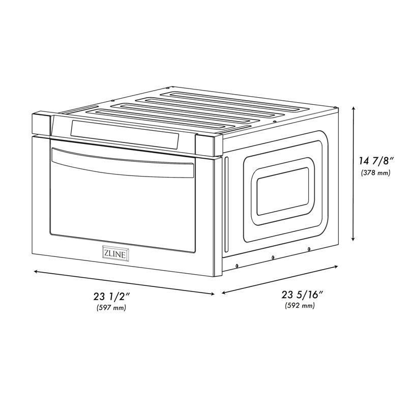 ZLINE 24 in. 1.2 cu. ft. Built-in Microwave Drawer with Traditional Handle, Stainless Steel