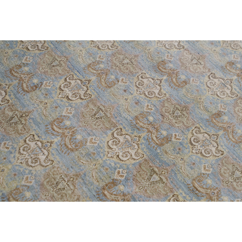 Hand-Knotted High-Quality Light Blue/Brown/Beige Area Rug