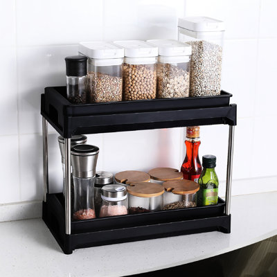 Rangement sous l'évier à 2 crochets avec tiroir double pour un rangement pratique