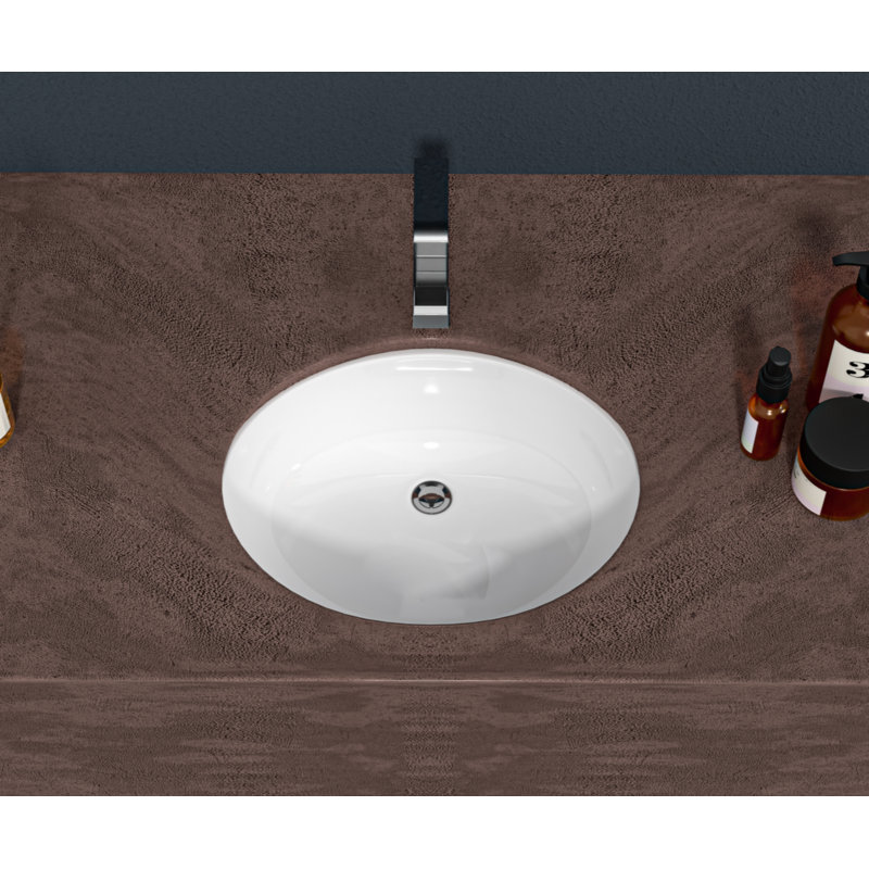 Myhomekeepers 13.4'' Ceramic Circular Bathroom Sink