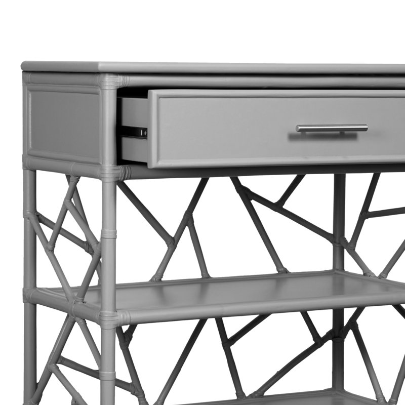 End Table with Storage, Light Gray