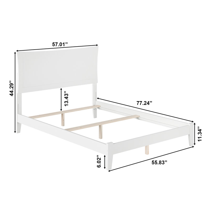 Ralls Solid Wood Foundation Bed, White, Full / Double