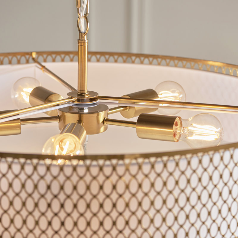 Erika 6-Light Tiered Pendant, Gold, Gold