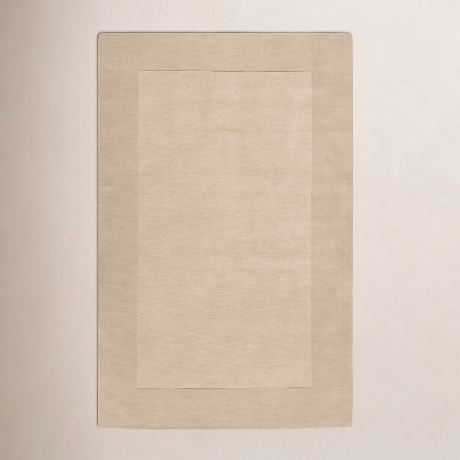 Dolma Khaki Beige Hand-Woven Wool Rug, Rectangle 2' x 3'