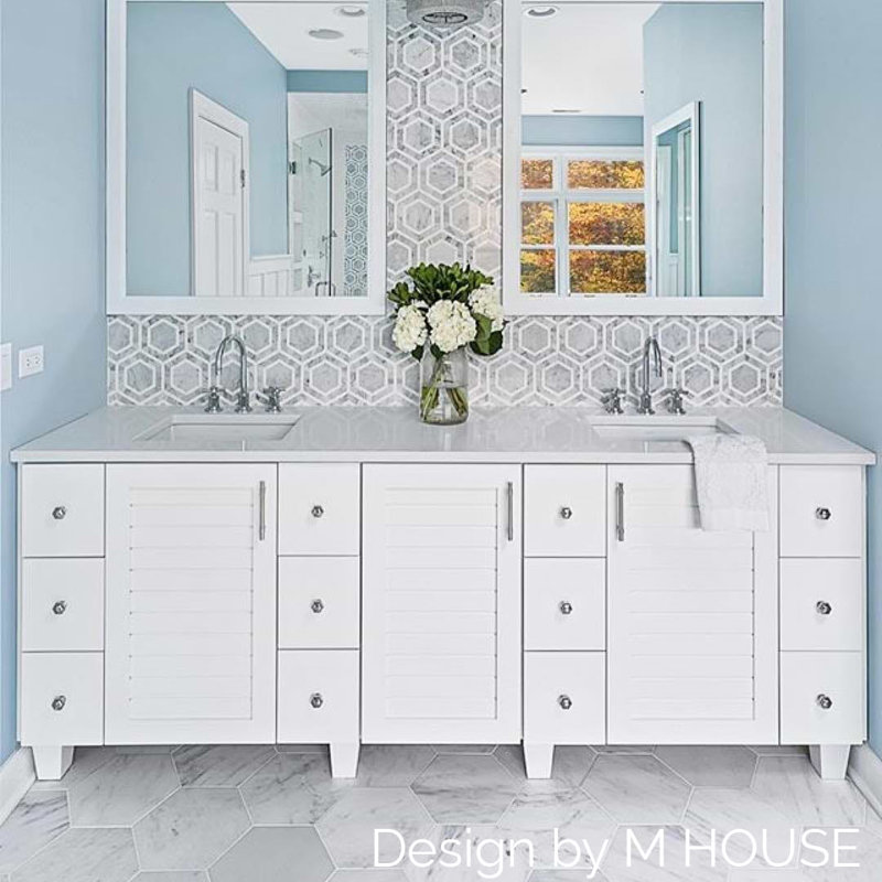 Nova 6" Hexagon Polished Marble Mosaic Tile, Lynx