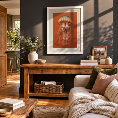 Floating Jellyfish Botanical - Framed Print