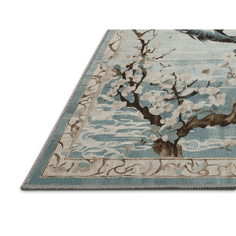 Machine Washable Gray Area Rug, Rectangle 8' x 12'