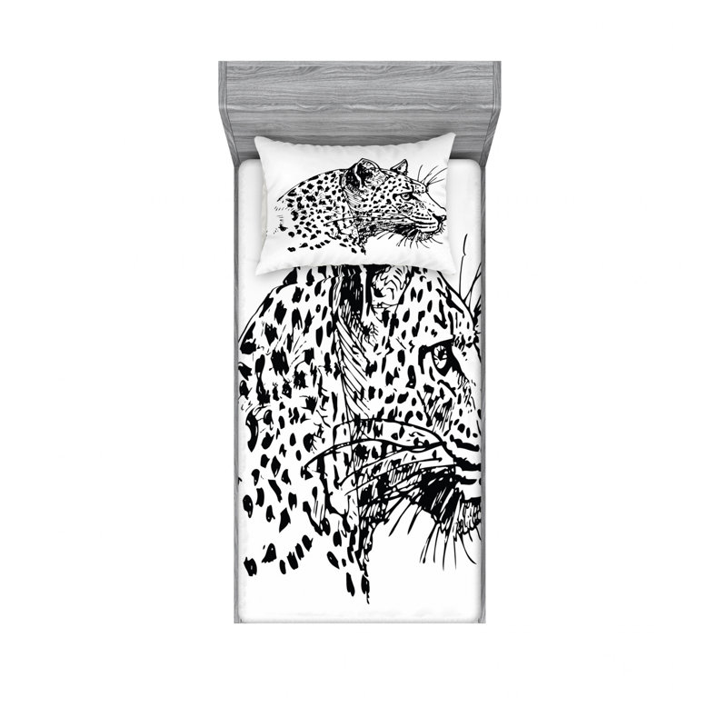 Ensemble de draps jaguar, Ensemble de draps pour lit simple TG avec drap-hou