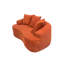 Rouge orange incurvé 65,55 po, coussins à ressorts ensachés, 3 coussins décoratifs, sièges moelleux pour chambre orange, sans assemblage, convient aux petits espaces