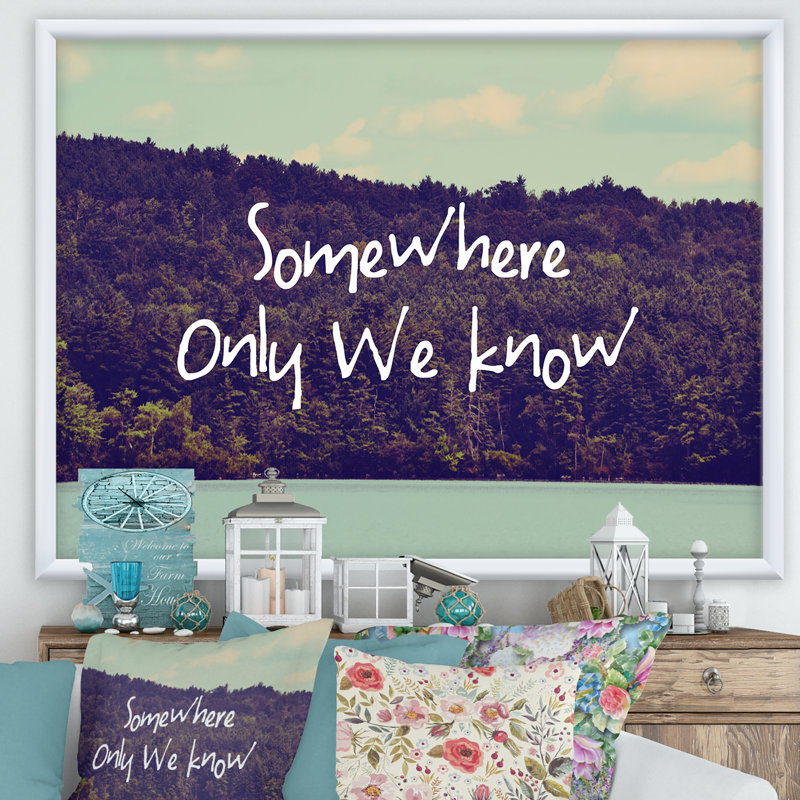 " Somewhere Only We Know I ", 36" H x 46" W x 1.5" D, White Framed