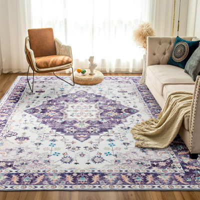 Tapis rectangulaire Sharone avec envers antidérapant