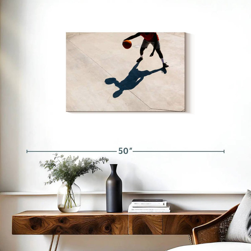 Ombre de joueur de basketball, H 20 po x l 30 po