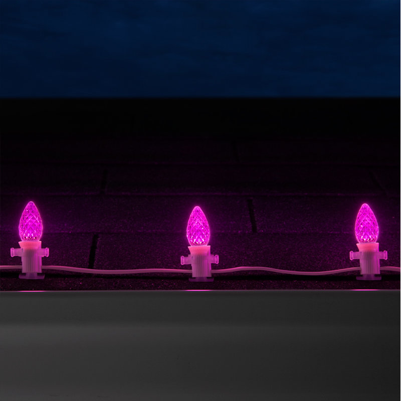 OptiCore LED Shatterproof C7 Christmas Light Replacement Bulbs, Pink