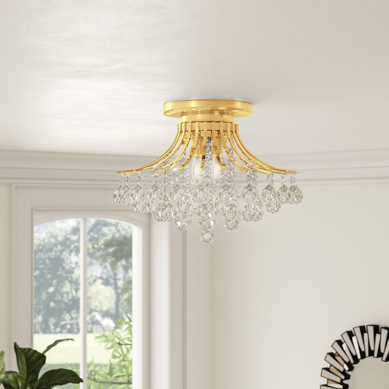 Plafonnier encastré 3 lumières Stoller, Chrome, 6 lumières, H 14 po x l 19 po x P 19 po