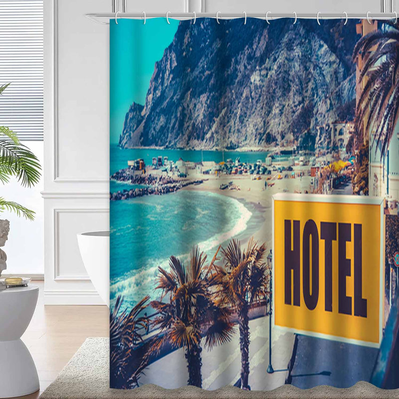 Enseigne rétro rétro pour hôtel de plage en Italie avec 12 crochets, L 72 po x l 84 po