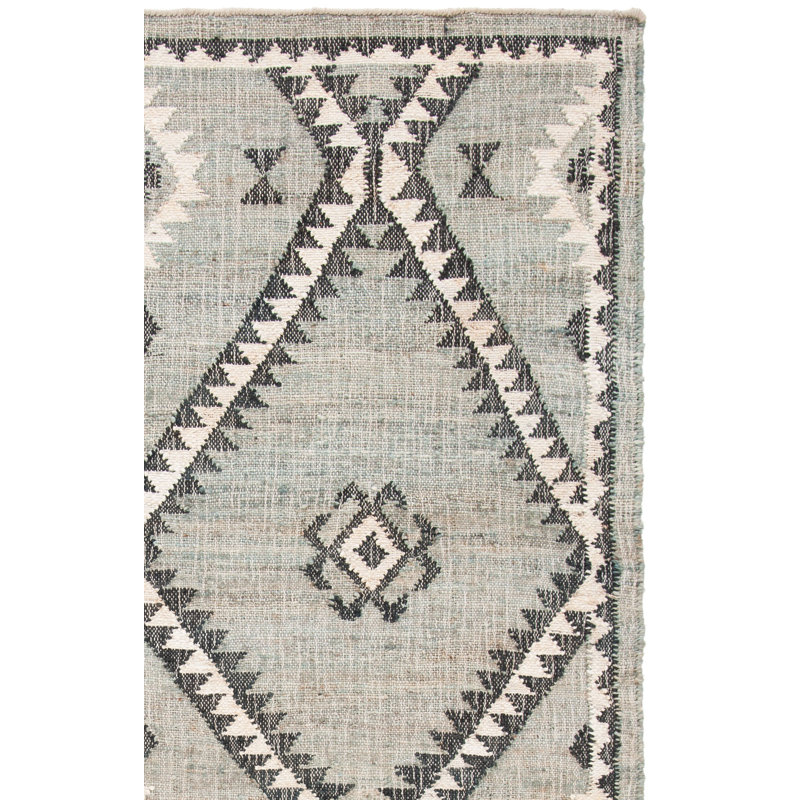 Goodsell Flat Weave Jute Geometric Vintage Rug, Runner 2'3" x 9'