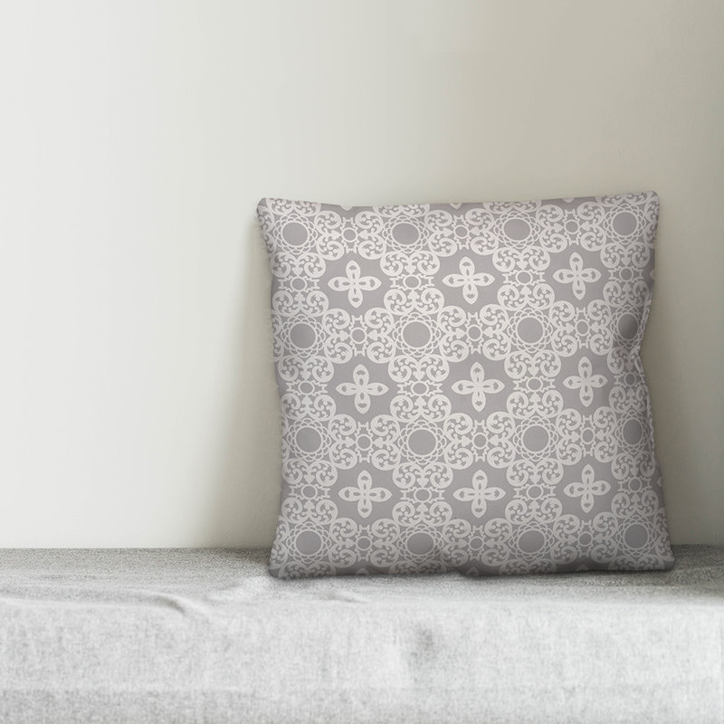  Coussin Tile, 16 po x 1 po, Gris, Pas de bourre