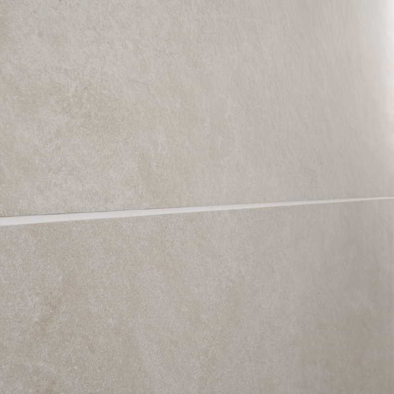 Era 24x48 Matte Textured Limestone Look Porcelain Tile, Linen White