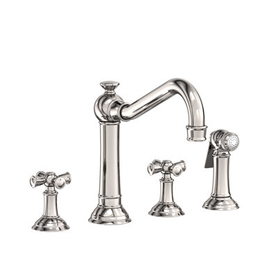 Jacobean Double Handle Kitchen Faucet with Side Spray