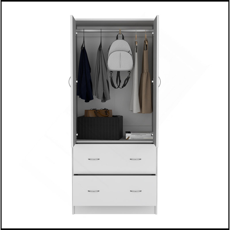 Armoire Edie, chambre à coucher, blanc, Blanc