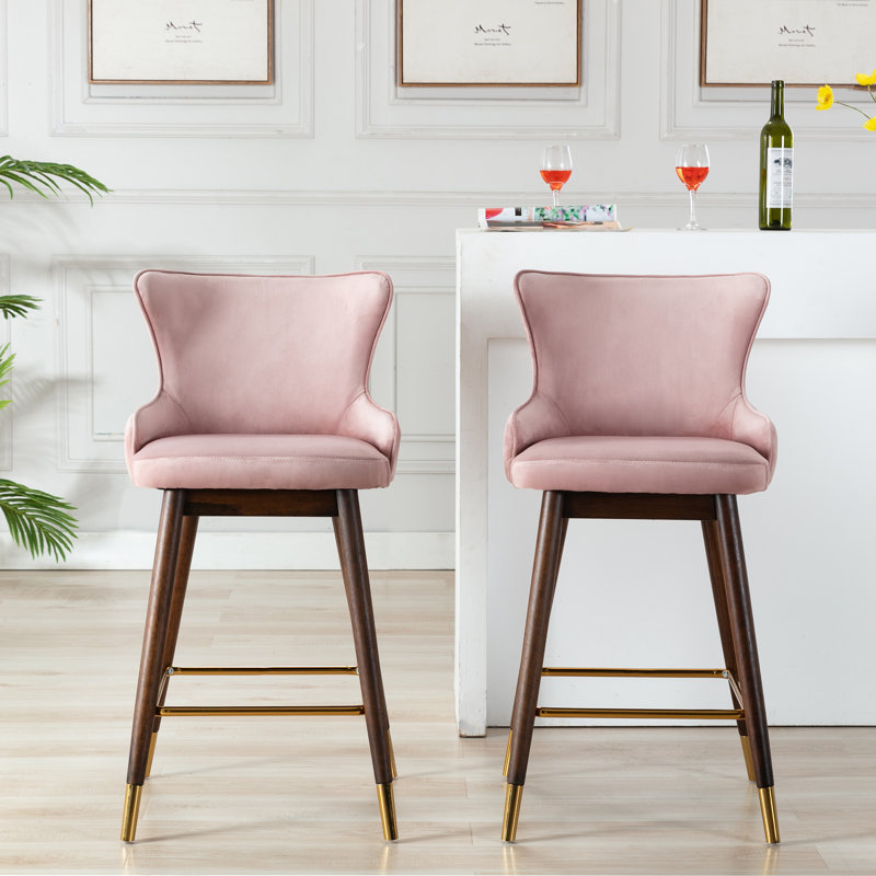 Tabouret de bar et de comptoir Renn, Tabouret de bar (hauteur du siège 28,3 po), Rose