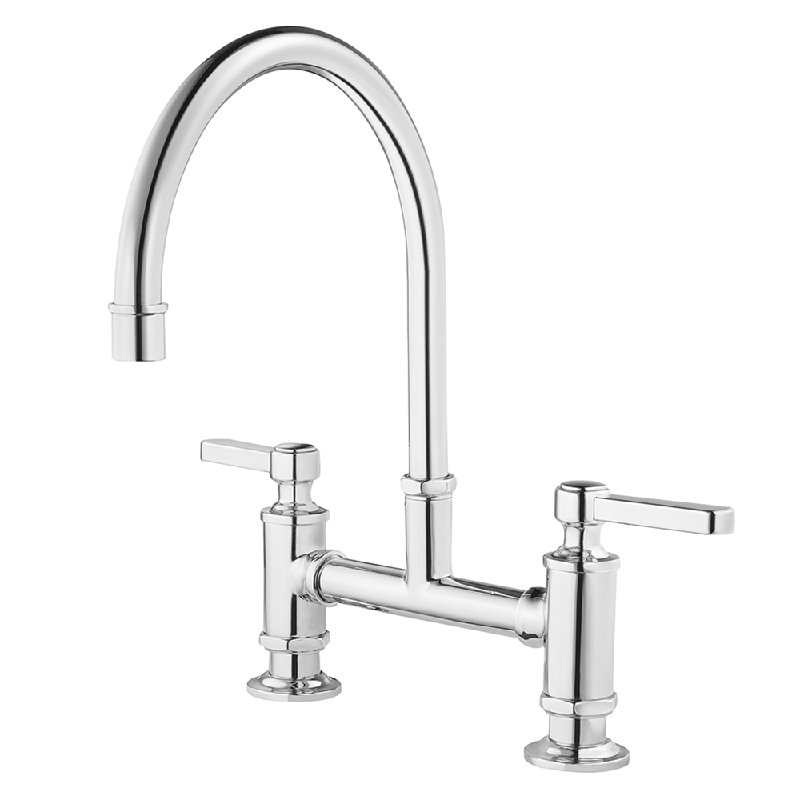 Robinet de cuisine à poignée double Port Haven, Chrome poli