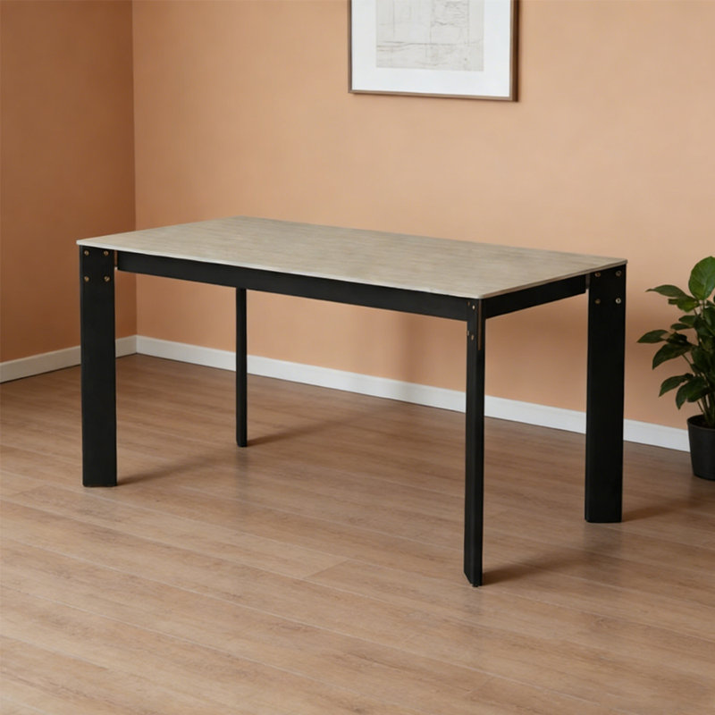 Table rectangulaire en bois de hêtre durable, 29,52 po H x 62,99 po L x 31,49 po l, Noir