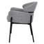 Chaises de salle à manger rembourrées modernes (ensemble de 2) - Chaises d'appoint en tissu gris avec structure en métal pour la cuisine / le salon