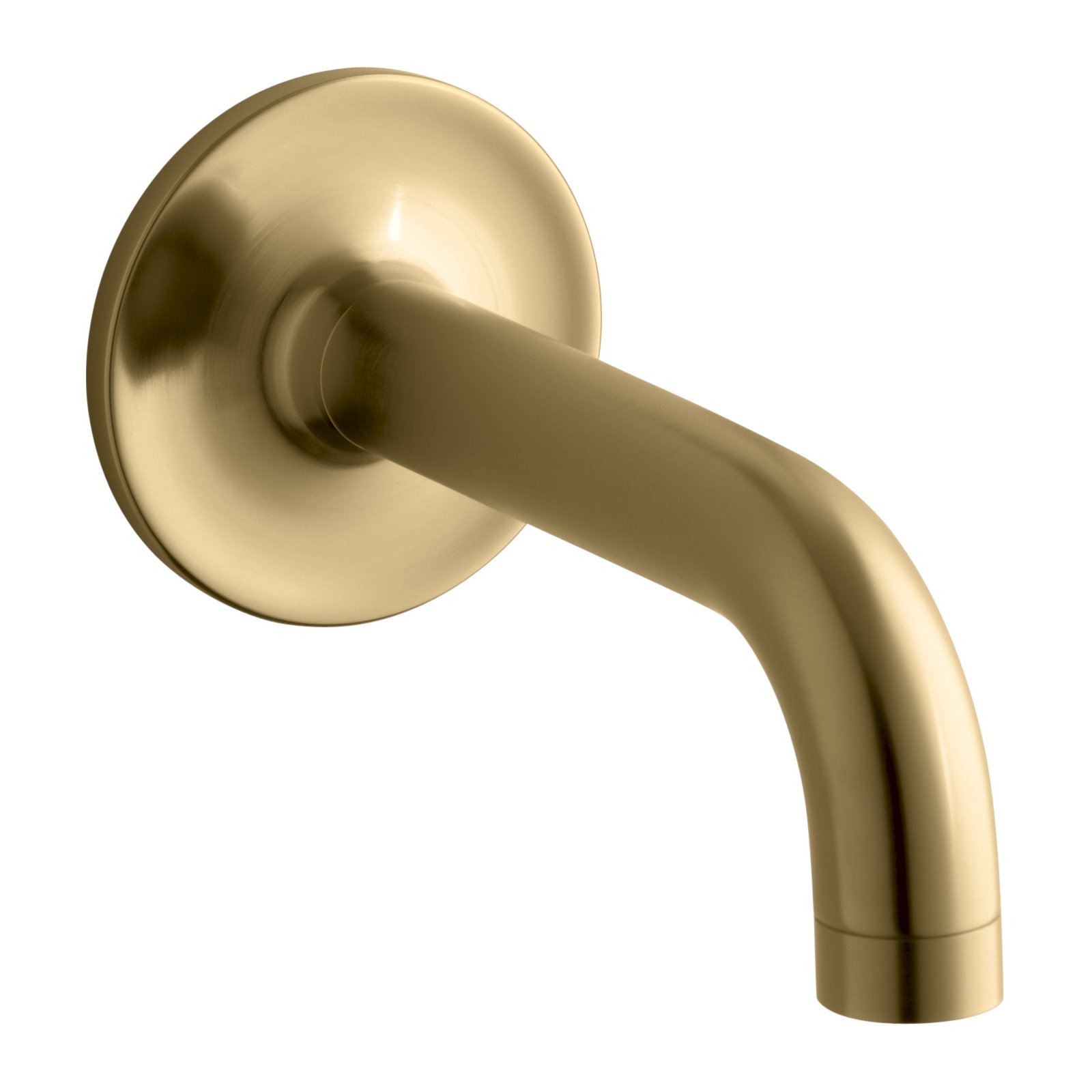 Purist Wall Mounted Tub Spout, Vibrant Moderne Brushed Gold