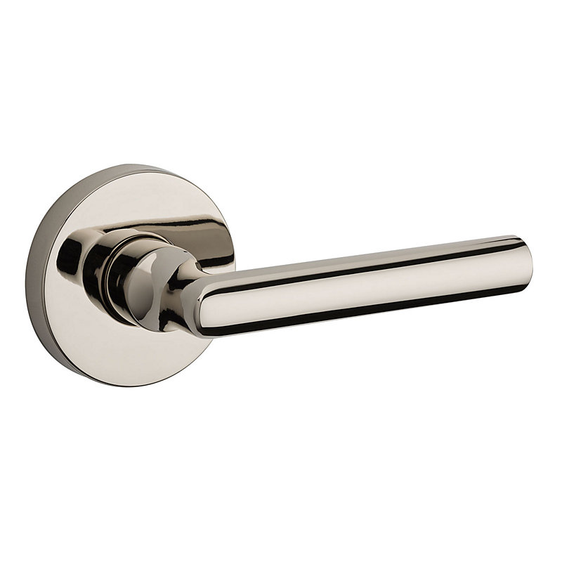 Tubed Door Lever with Round Rose, Bright Nickel, Keyed Alike, Yes