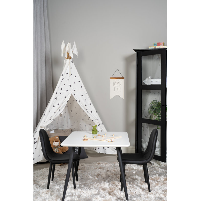 Lewes 2 - Person Dining Set, Black, Black