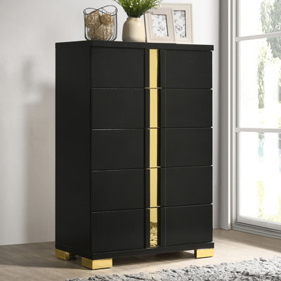 Finition noire et dorée de style contemporain de style coffre de style contemporain 1Pc