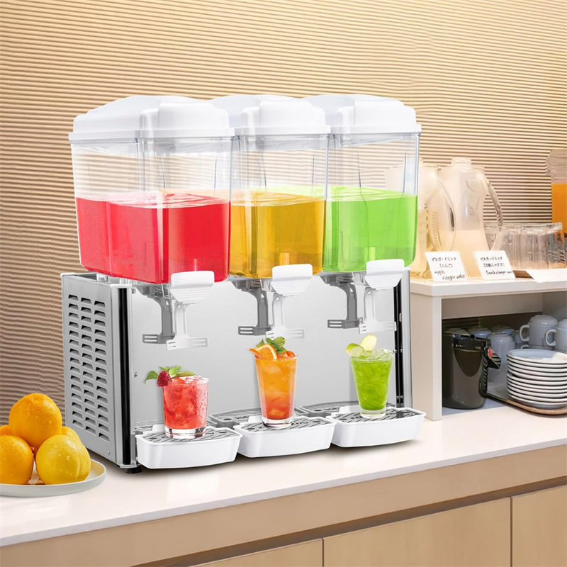 Distributeur de boissons 14,4 gallons 110V 380W 3 réservoirs en acier inoxydable avec contrôleur de thermostat