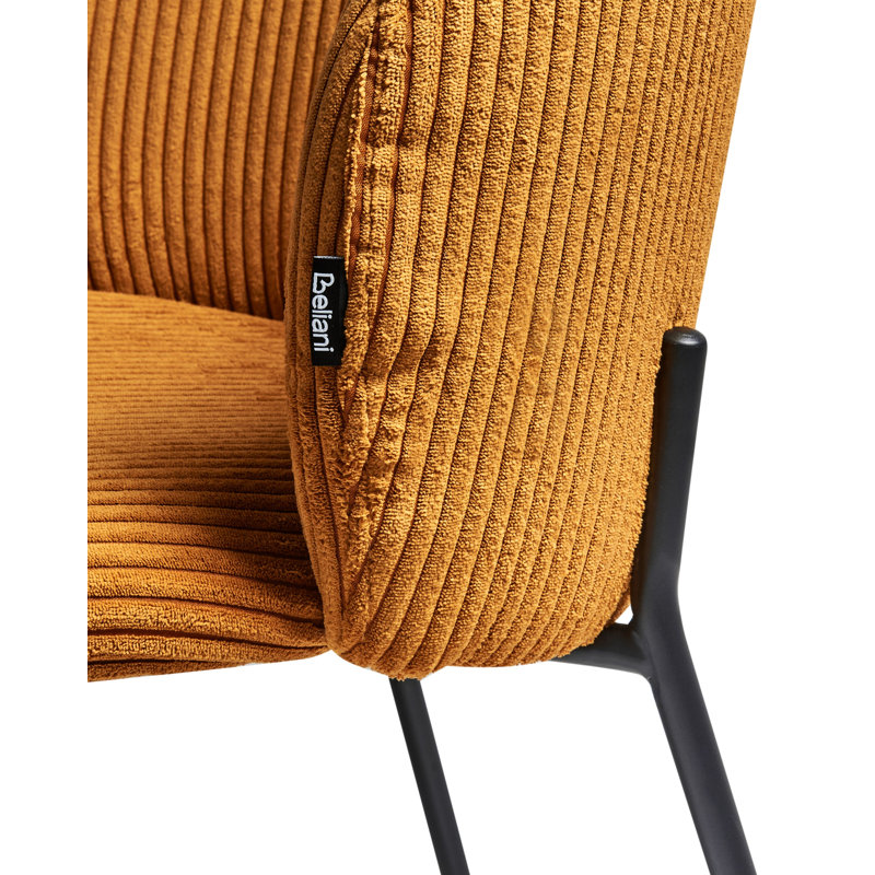 Set of 2 Dining Chairs MILES Corduroy, Orange