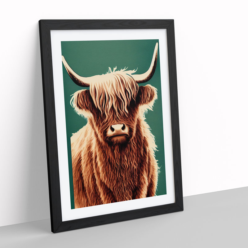 Fabulous Highland Cow - Single Picture Frame Print, Black, 64cm H x 46cm W x 2cm D