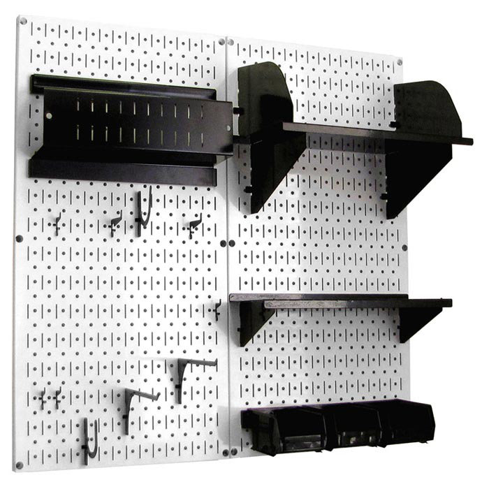 Hobby Craft Pegboard Organizer Storage Kit, White and Black