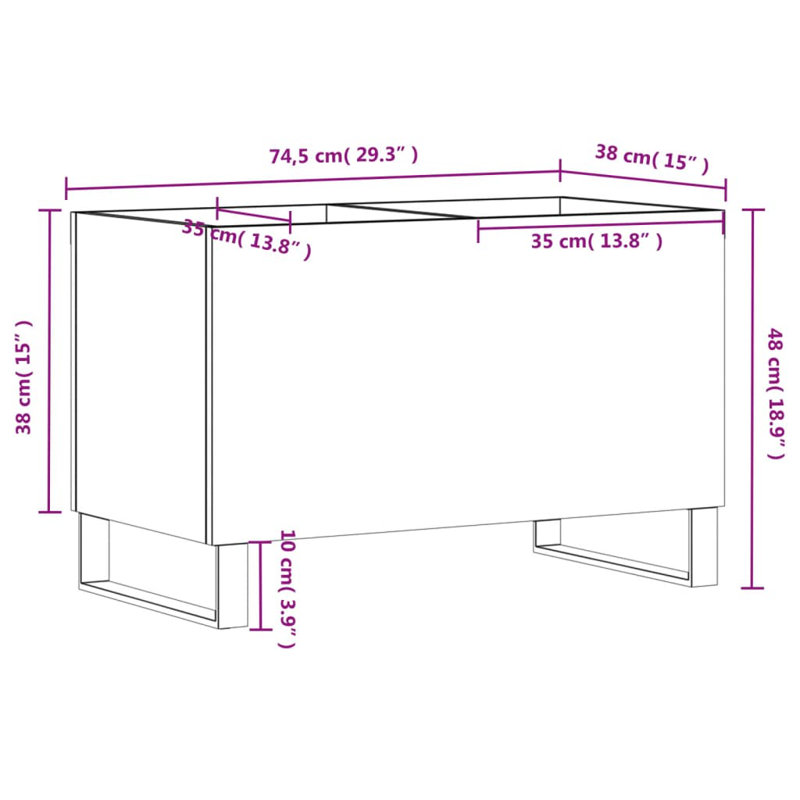 48cm H Media Cabinet, White