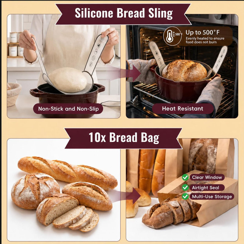 Sourdough Starter Kit, Bread Proofing Baskets