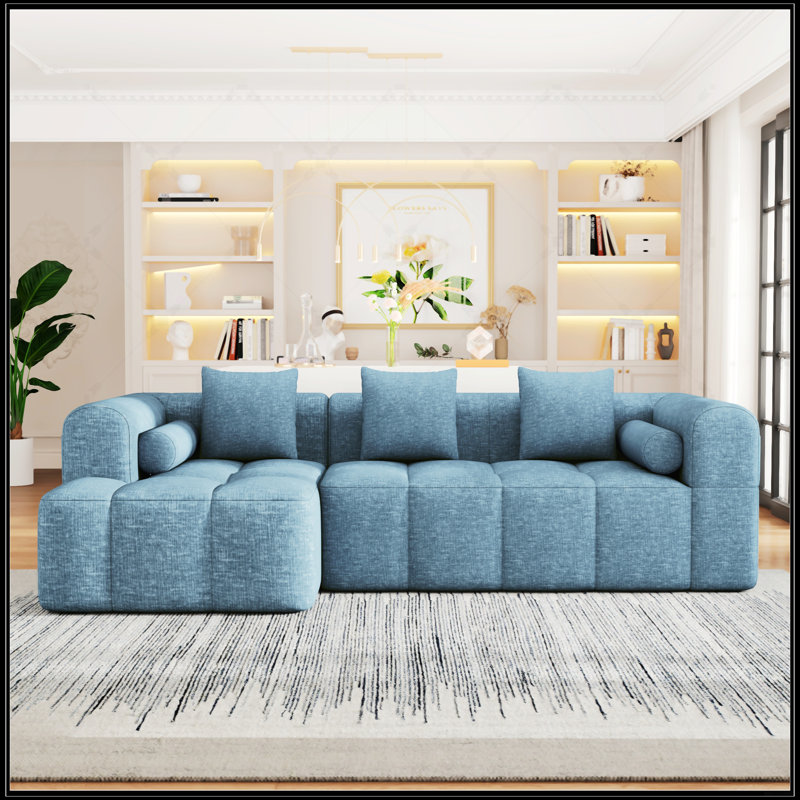 Sectional Sofa With Modular Design, Deep Seating, And Two Side Pockets For Flexible And Comfortable Living Room Arrangements