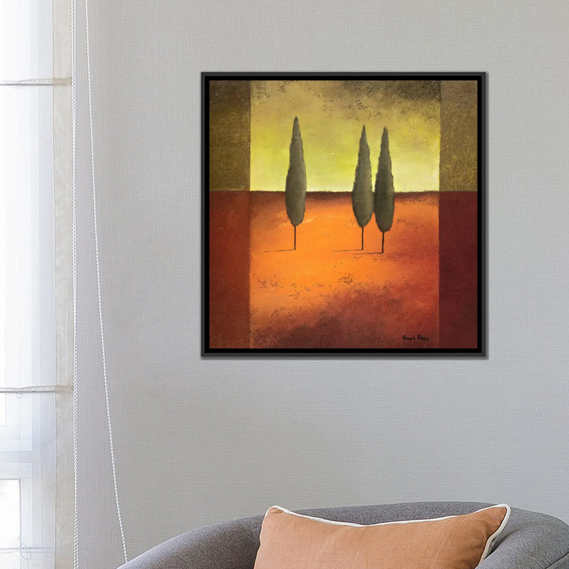 «Trees IV», reproduction sur toile, H 18 po x l 18 po x P 1,5 po, Toile avec cadre flottant noir, Pas de tapis